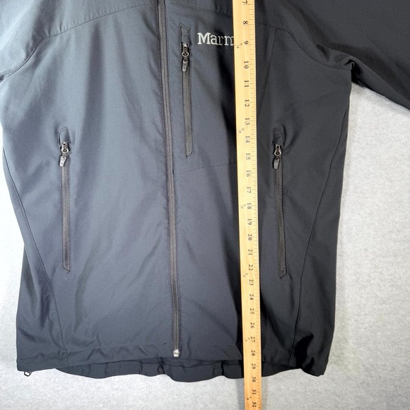 Marmot M3 Soft Shell Jacket Men's Large Black Stretch Secure Pockets Full Zip - Picture 6 of 13